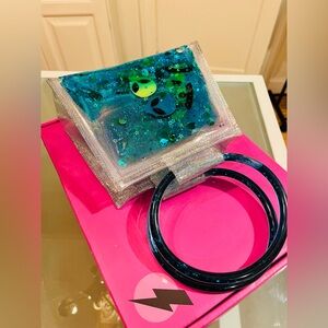 Electric Bubblegum liquid glitter handbag
